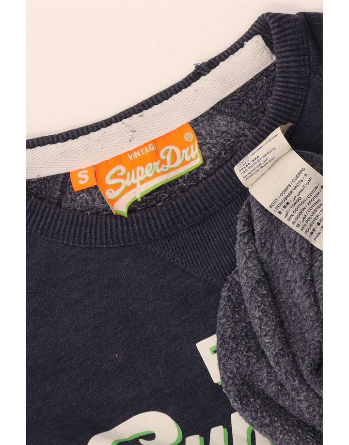 Superdry Herren-Sweatshirt mit Grafik, Größe S, Marineblau, Baumwolle
