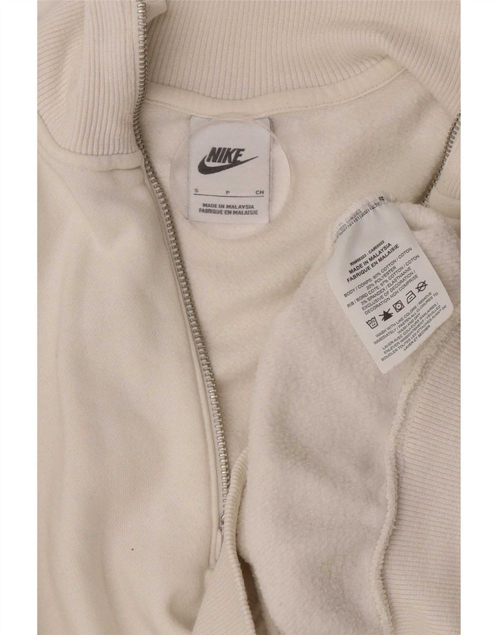 Nike Damen-Sweatshirt, übergroß, kurz geschnitten, mit Reißverschluss, UK 10, Größe S, Weiß