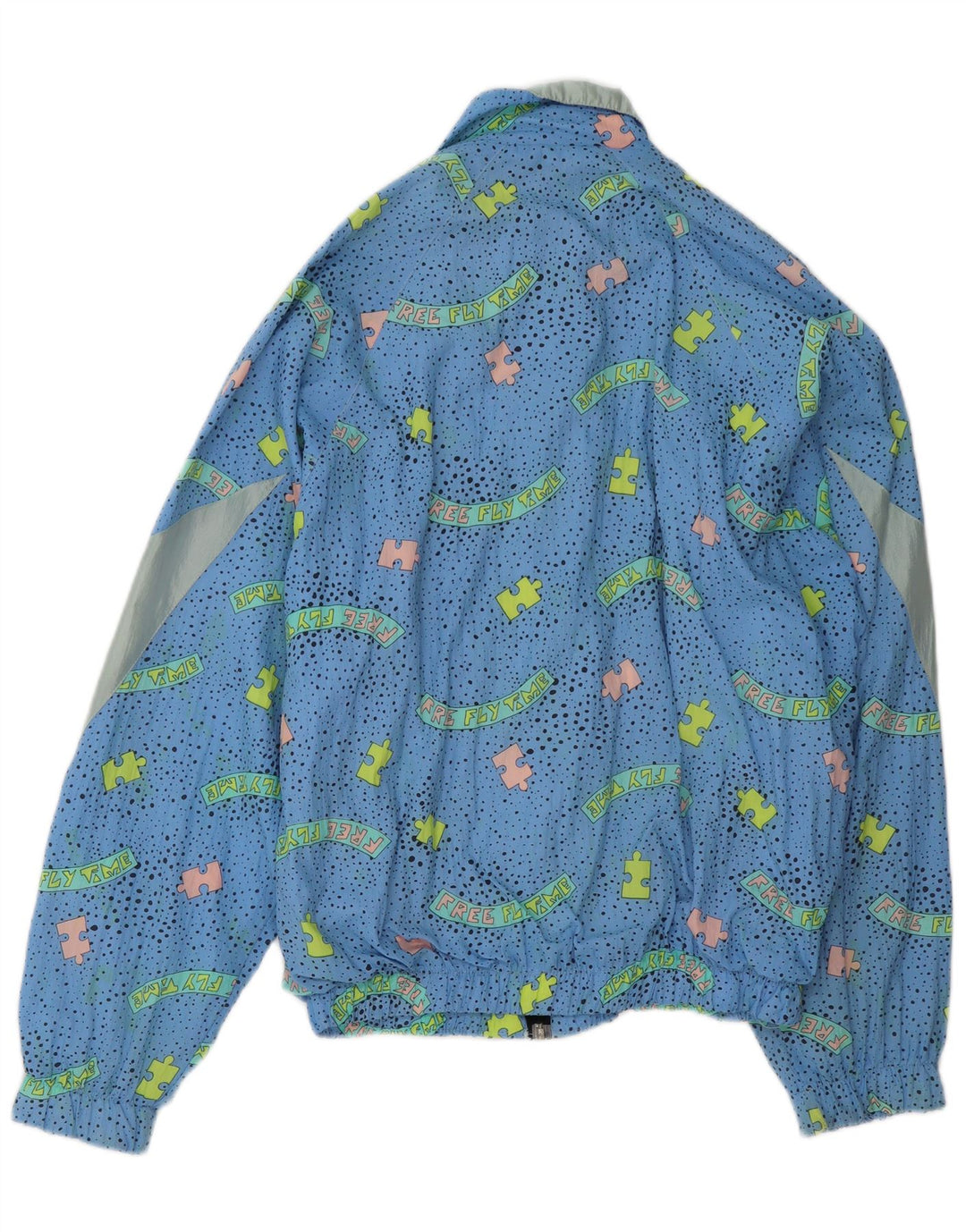 Vintage Damen Übergroße Trainingsjacke Top UK 22 3XL Blau Geometrisch