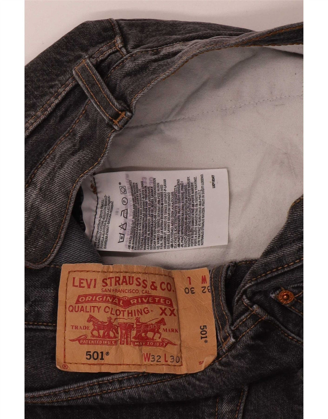 Levi's Herren 501 Straight Jeans W32 L30 Graue Baumwolle