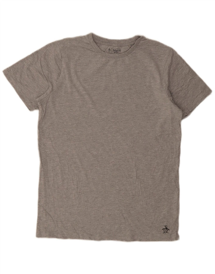 Penguin Herren-T-Shirt-Oberteil, groß, grau gesprenkelte Baumwolle