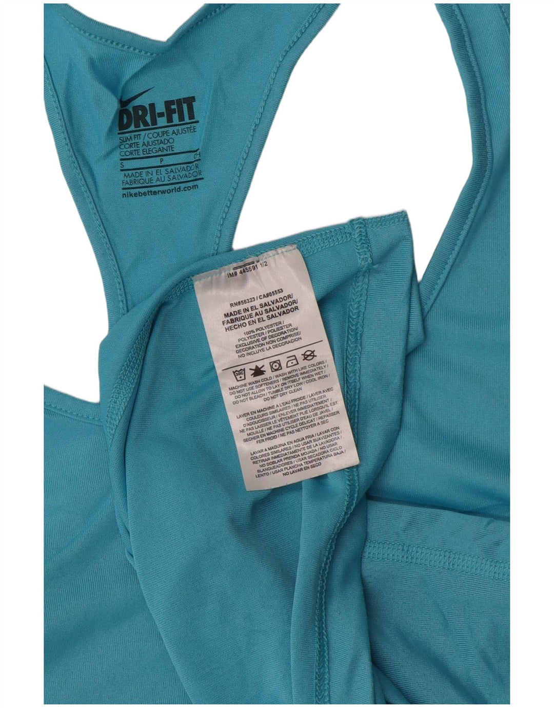 NIKE Damen Dri Fit Slim Fit Weste Top UK 8 Small Blau Polyester