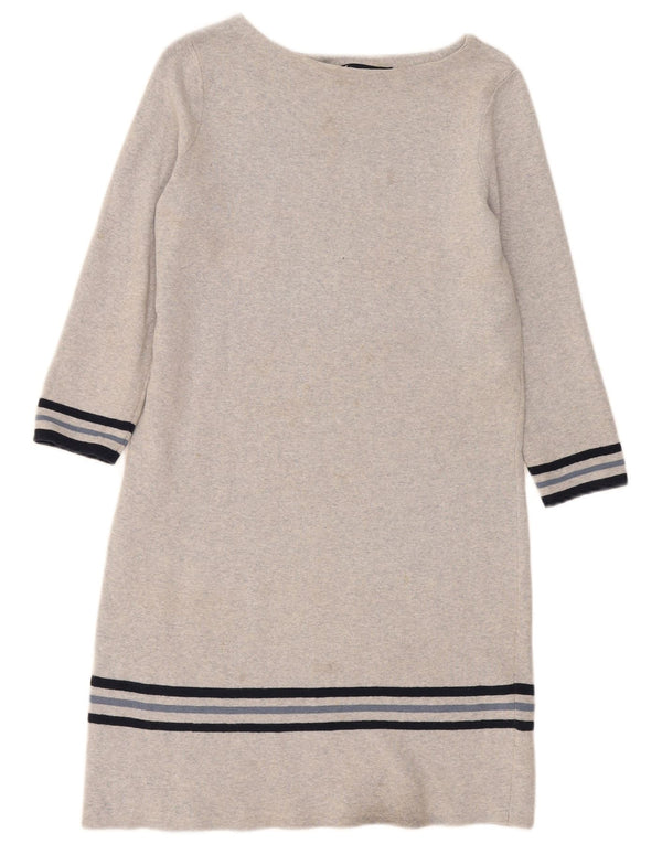 Crew Clothing Damen-Pulloverkleid mit 3/4-Ärmeln, UK 12, Mittelgrau gestreift