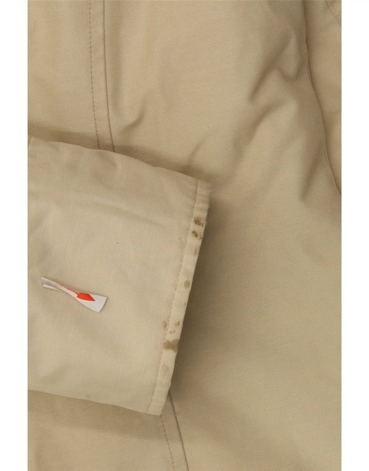 Woolrich Wattierter Damenmantel mit Kapuze, UK 14, mittelbeige Baumwolle