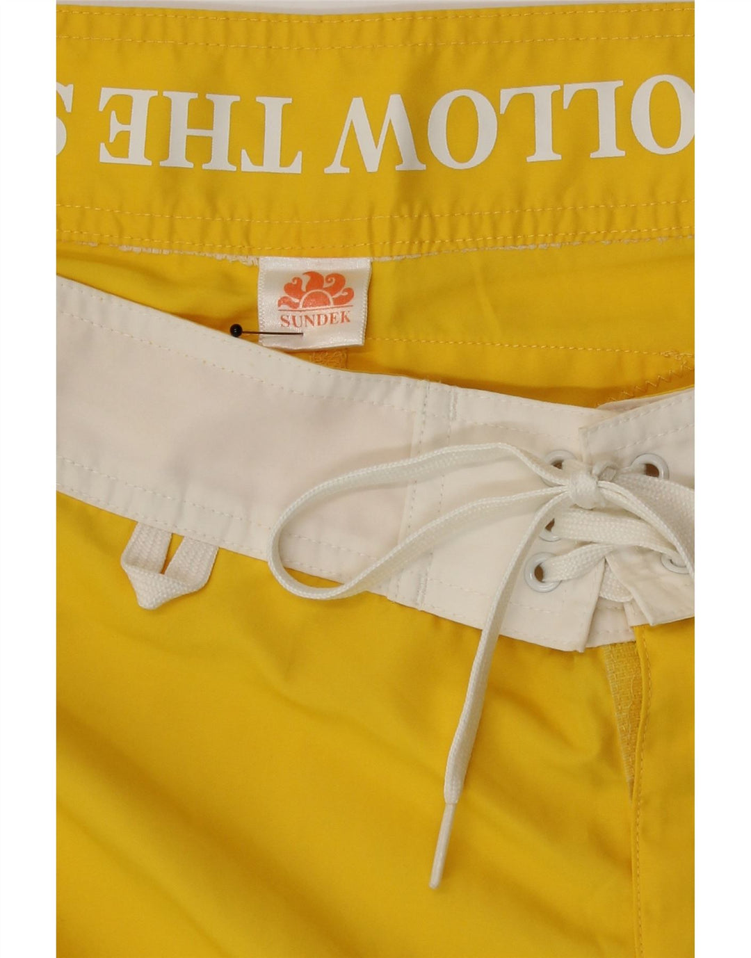 Sundek Herren-Badeshorts mit Grafik, Mittelgelb, Farbblock