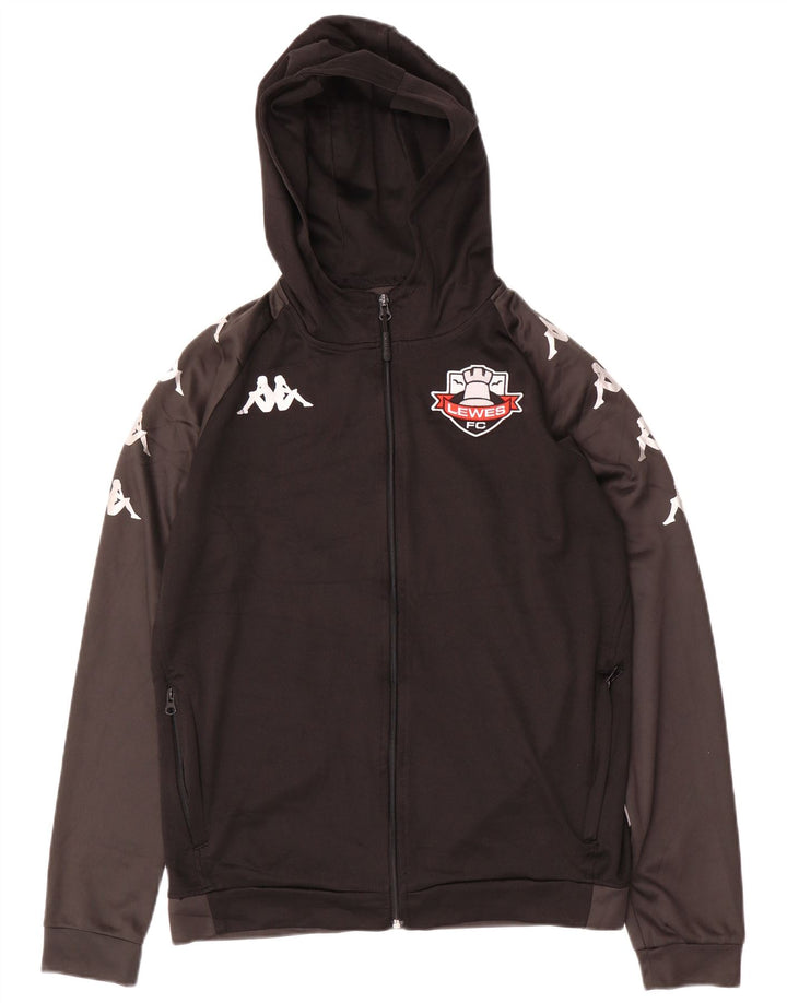 Kappa Herren Lewes Graphic Trainingsanzug-Top-Jacke, Mittelschwarz, Farbblock