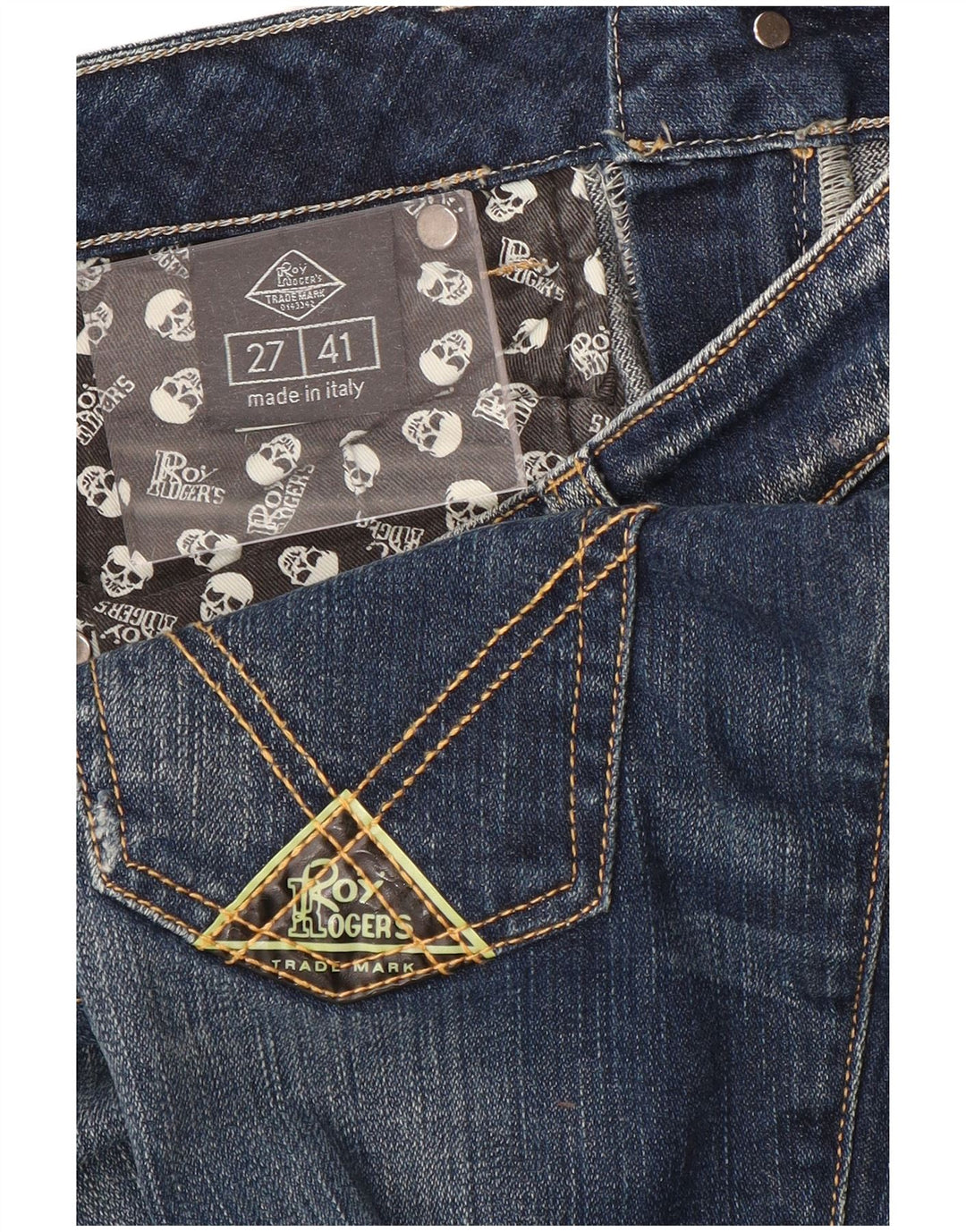 Roy Rogers Damen Slim Jeans IT 41 Small W27 L32 Blaue Baumwolle