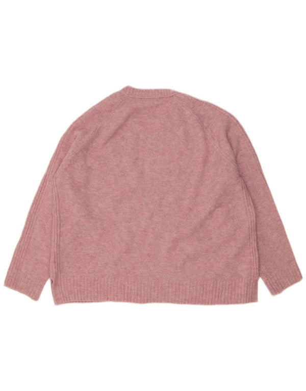 Marks & Spencer Damen-Pullover mit Rundhalsausschnitt, Gr. 18, XL, Rosa meliert