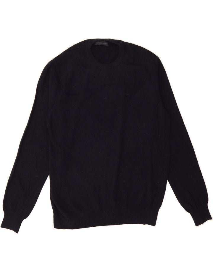 TRUSSARDI Mens Crew Neck Jumper Sweater XL Navy Blue Wool Vintage Trussardi and Second-Hand Trussardi from Messina Hembry 