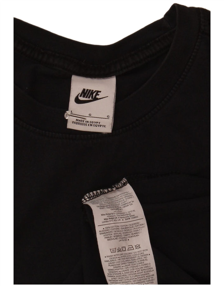 Nike Herren T-Shirt Top Large Schwarz Baumwolle