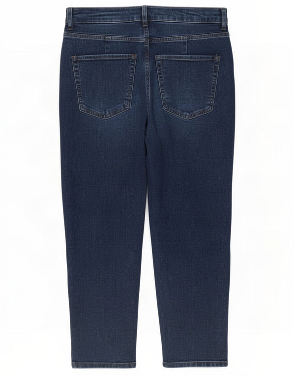 Marks & Spencer Damen Mom Crop Tapered Jeans UK 10 Small W27 L24 Blau