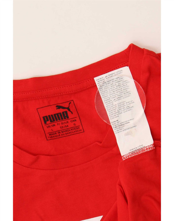 Puma Herren Grafik T-Shirt Top Große rote Baumwolle
