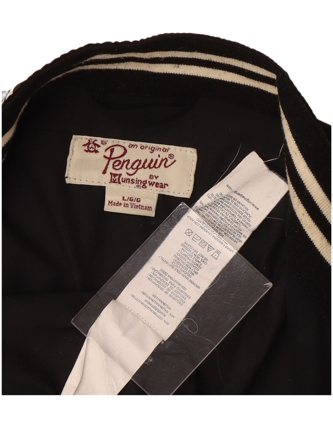 PINGUIN Herren Bomberjacke UK 40 Große schwarze Baumwolle