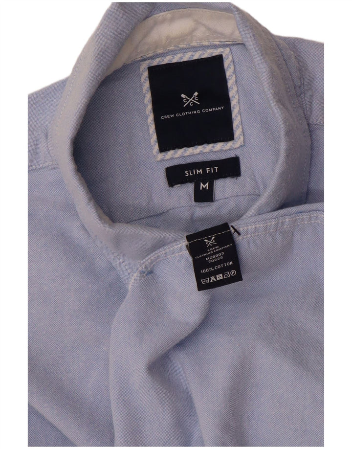 CREW CLOTHING Herren-Slim-Fit-Hemd aus mittelblauer Baumwolle