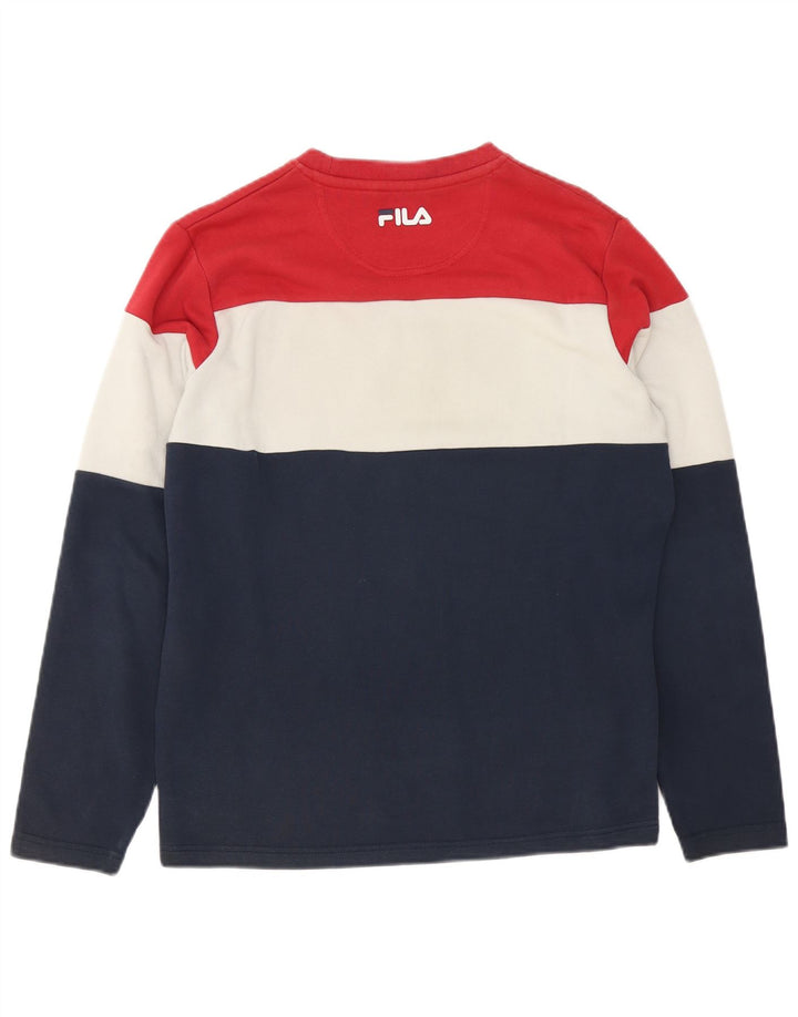 Fila Herren-Sweatshirt mit Grafik, klein, mehrfarbig, Colourblock-Baumwolle