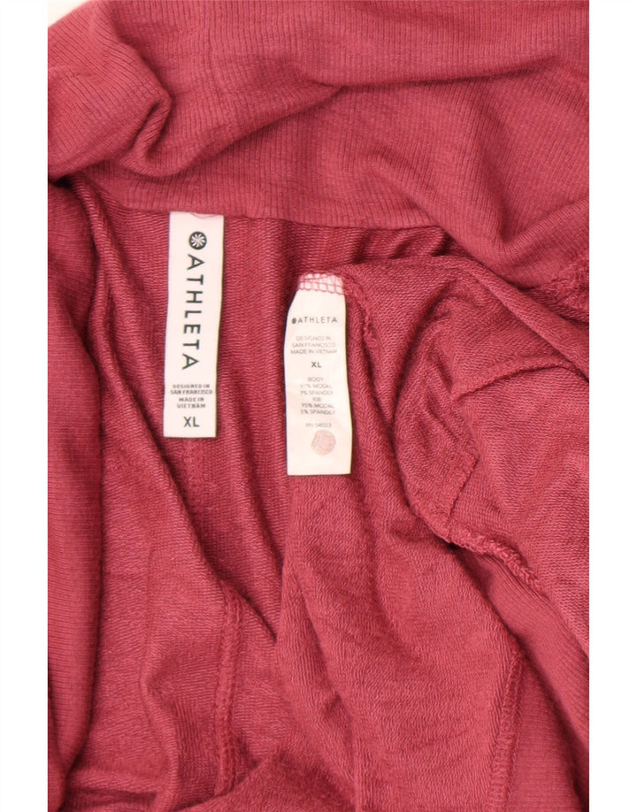 Athleta Damen Longline Open Cardigan Pullover UK 18 XL Rot Modal