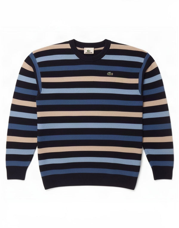 Lacoste Jungen-Pullover mit Rundhalsausschnitt, 11–12 Jahre, mehrfarbig gestreift