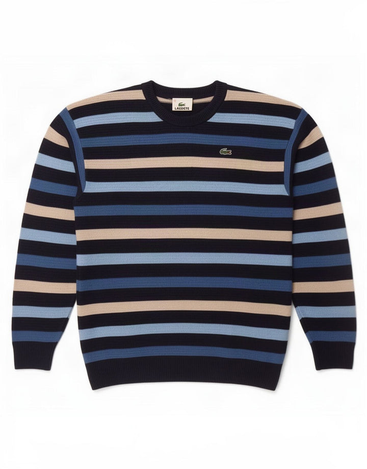 Lacoste Jungen-Pullover mit Rundhalsausschnitt, 11–12 Jahre, mehrfarbig gestreift