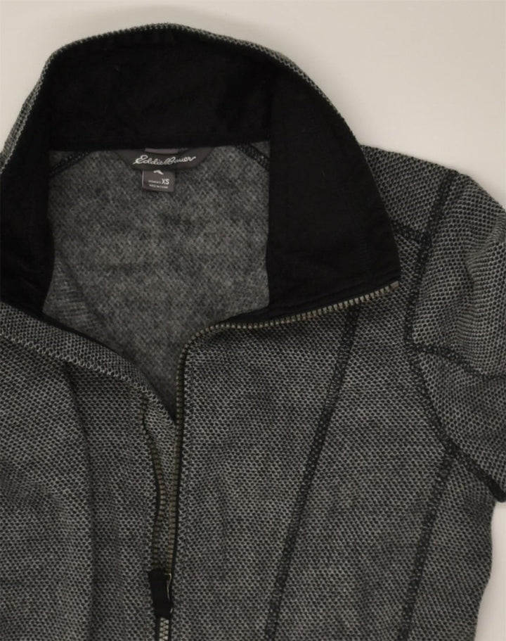 EDDIE BAUER Womens Tracksuit Top Jacket UK 6 XS Grey Polyester | Vintage Eddie Bauer | Thrift | Second-Hand Eddie Bauer | Used Clothing | Messina Hembry 