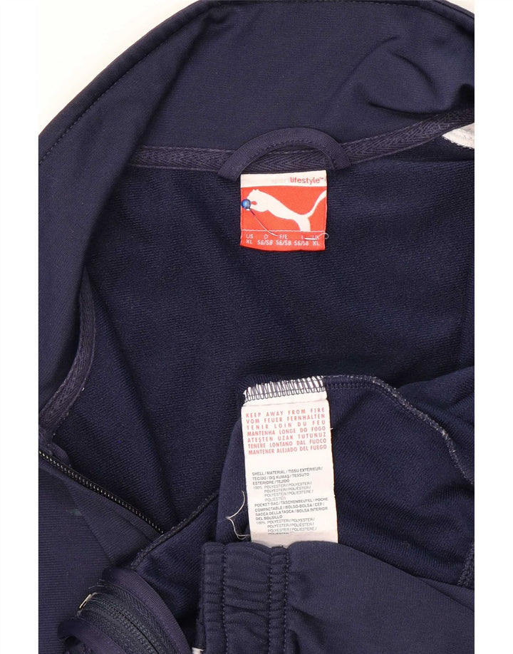 Puma Herren-Trainingsanzug-Top-Jacke XL, Marineblau, Colourblock-Polyester