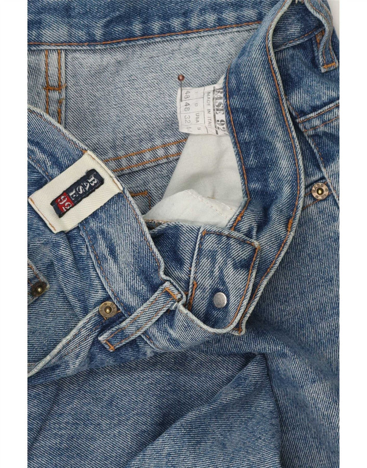 Base 92 Herren Graphic Tapered Jeans IT 48 Medium W32 L34 Blaue Baumwolle