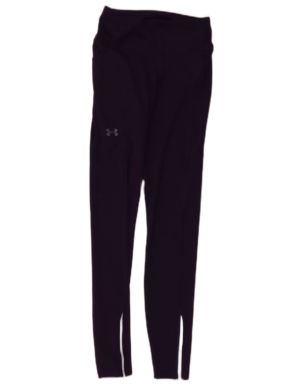 Under Armour Damen Leggings UK 4 XS Lila Polyester