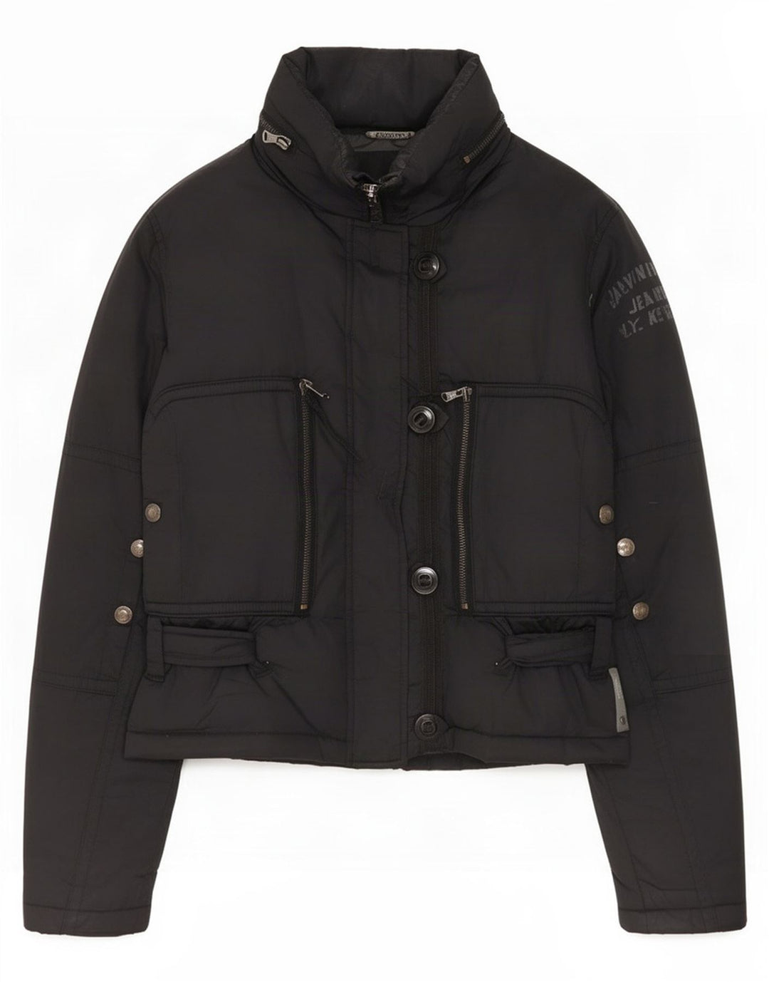 Calvin Klein Jeans Damen Wattierte Jacke UK 14 Medium Schwarz
