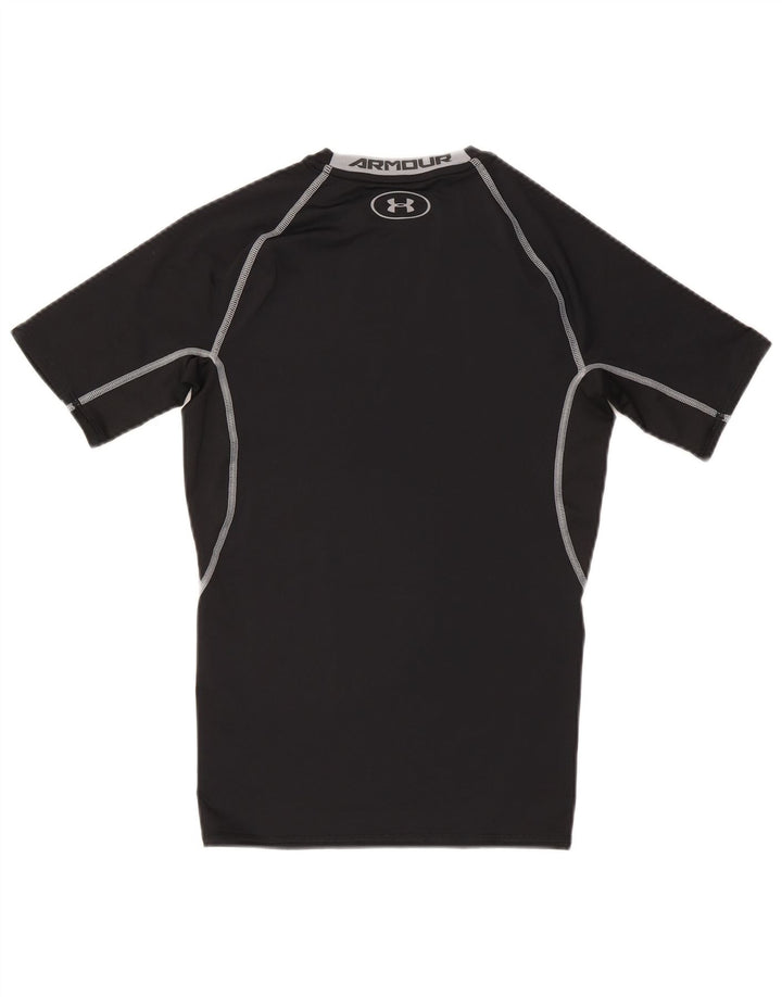 Under Armour Herren Heat Gear Graphic T-Shirt Top Mittelschwarzes Polyester