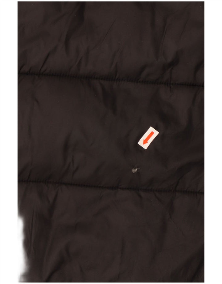 ZARA Damen Übergroßer, wattierter Mantel mit Kapuze, UK 10, Größe S, Schwarz, Polyester