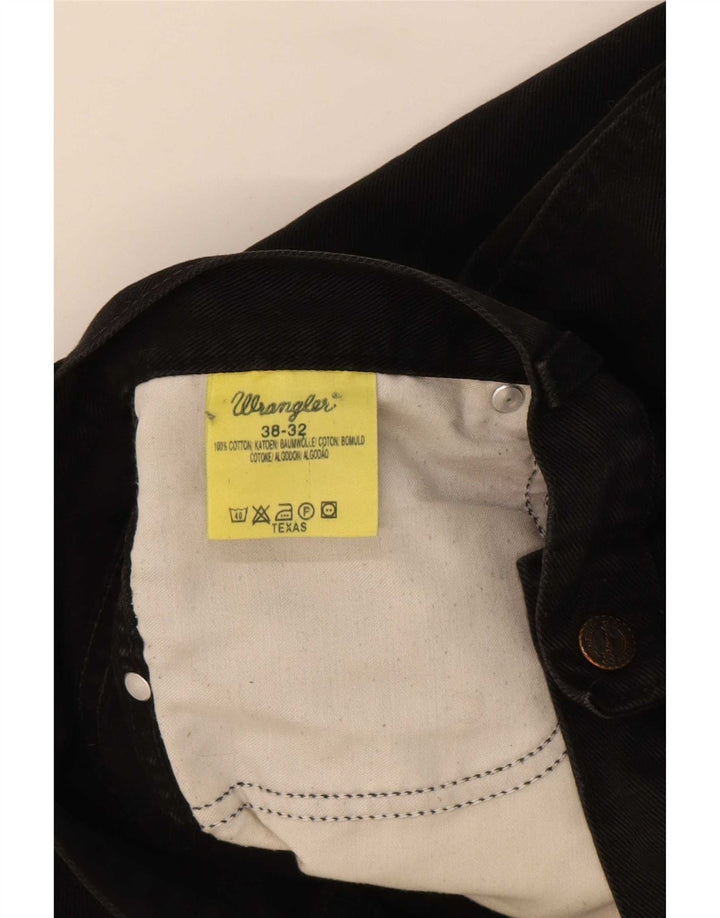 Wrangler Herren Straight Jeans W38 L29 Schwarze Baumwolle
