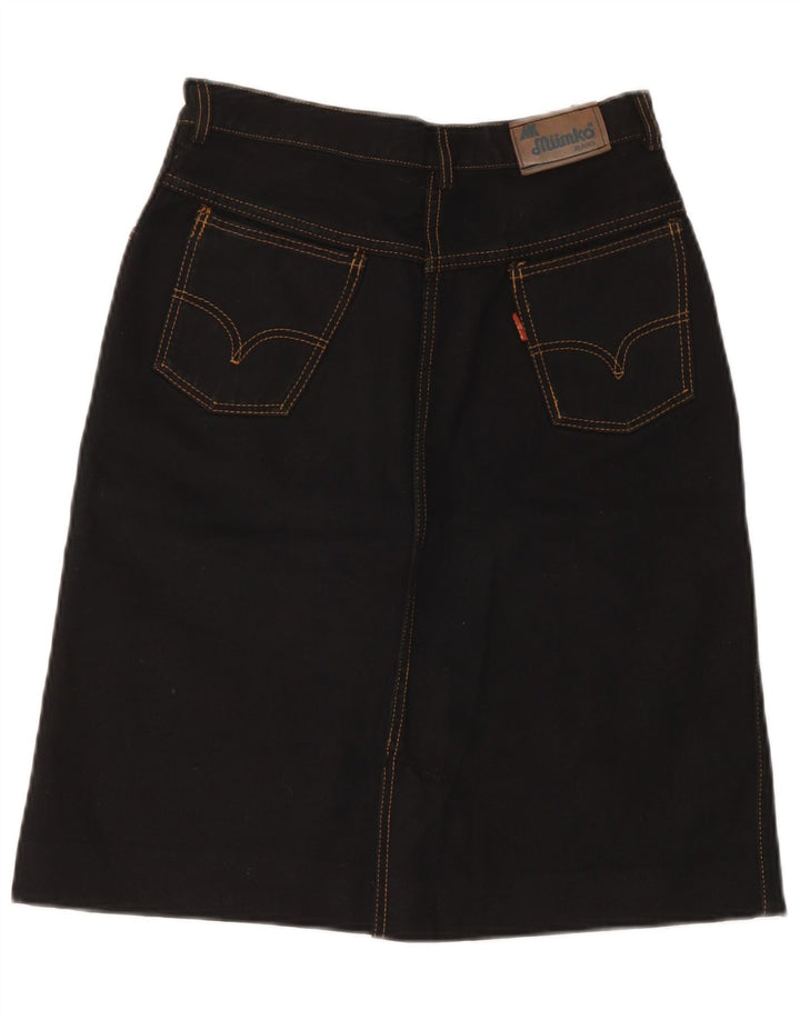 Vintage Damen Jeansrock IT 42 Medium W28 Schwarze Baumwolle