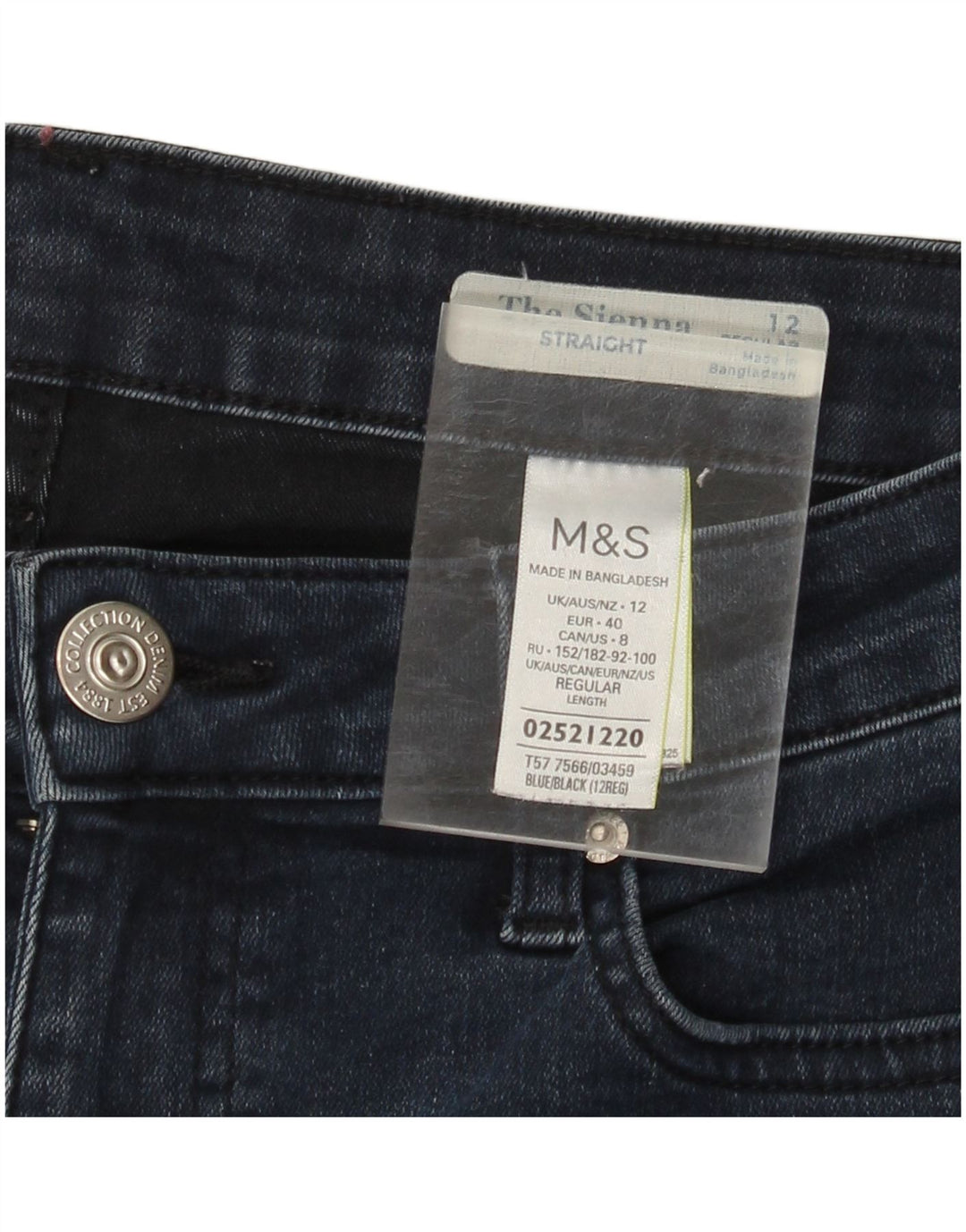 MARKS & SPENCER Damen Straight Jeans UK 12 Medium W30 L30 Marineblau