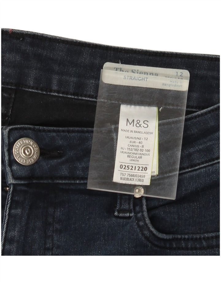 MARKS & SPENCER Damen Straight Jeans UK 12 Medium W30 L30 Marineblau