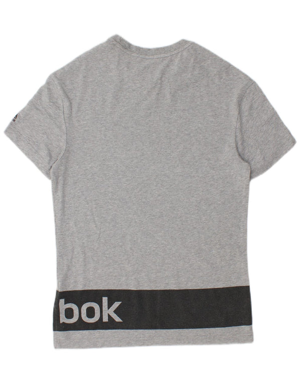 Reebok Herren Grafik T-Shirt Top XS Grau Colourblock Baumwolle