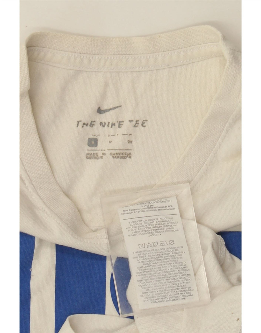 Nike Herren-T-Shirt mit Grafik, Größe S, weiße Baumwolle