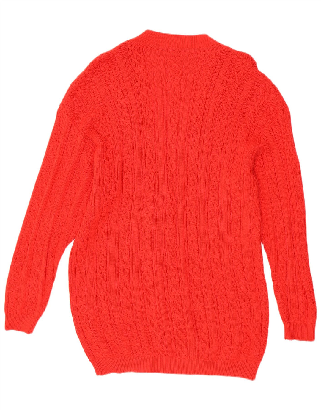 VINTAGE Damen Übergroßer Longline-Cardigan-Pullover UK 10 Kleine rote Baumwolle