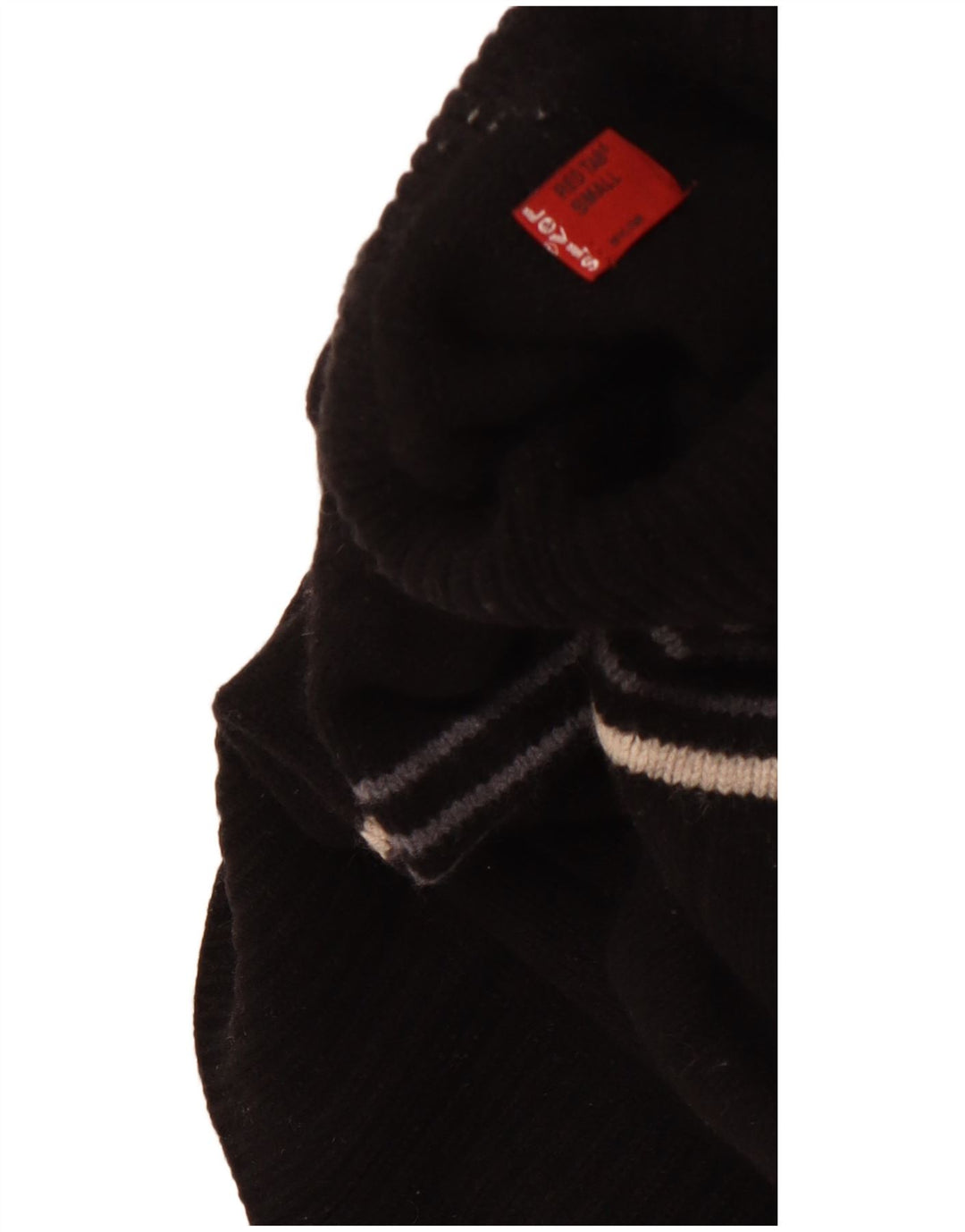 LEVI'S Rollkragenpullover für Damen, UK 10, Größe S, schwarz, gestreift, Lammwolle