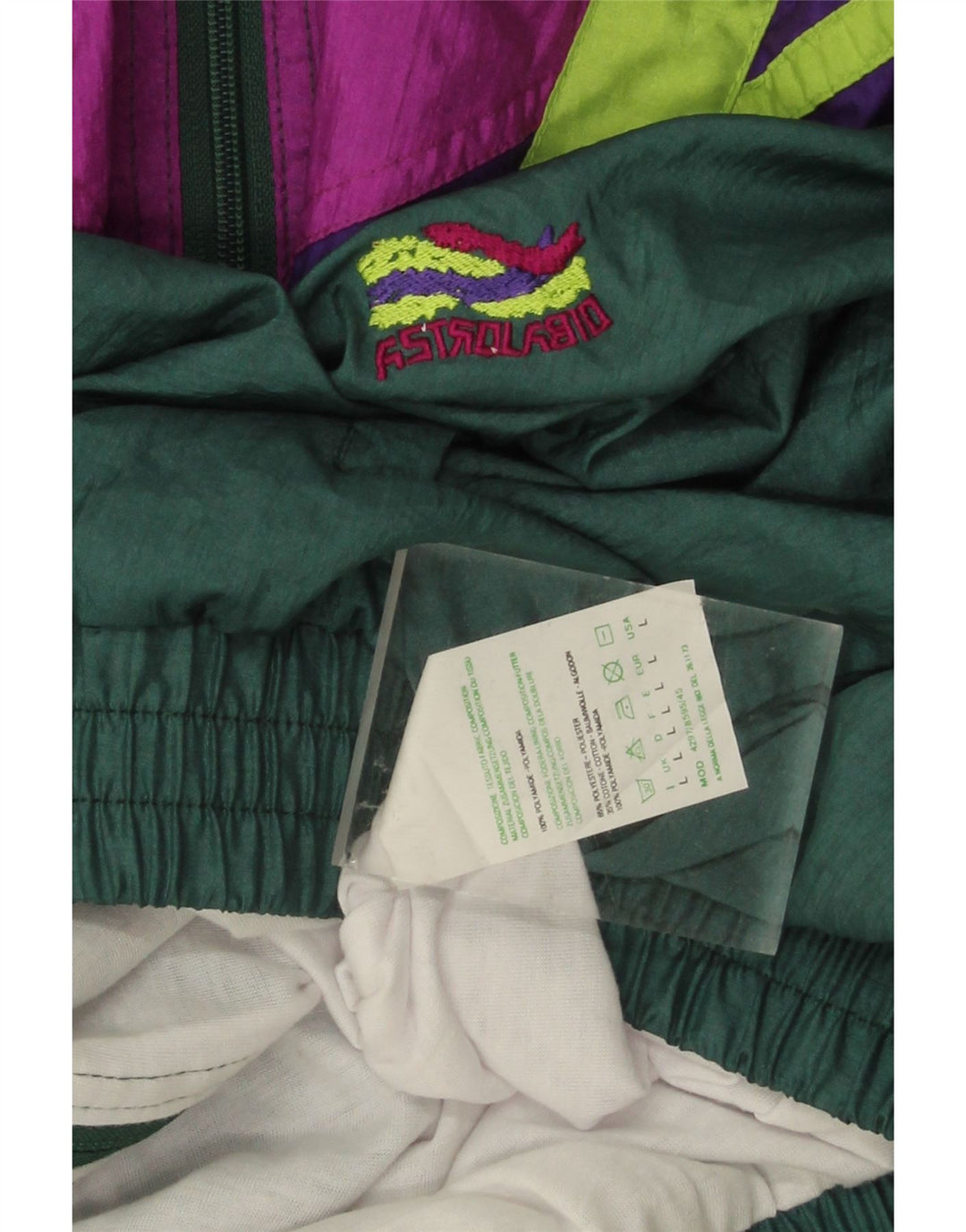 Vintage Herren-Trainingsanzug-Oberteil, übergroß, Jacke, groß, grün, Farbblock
