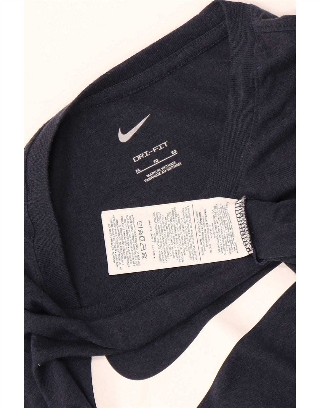 Nike Herren Dri Fit Graphic T-Shirt Top XL Marineblau Polyester