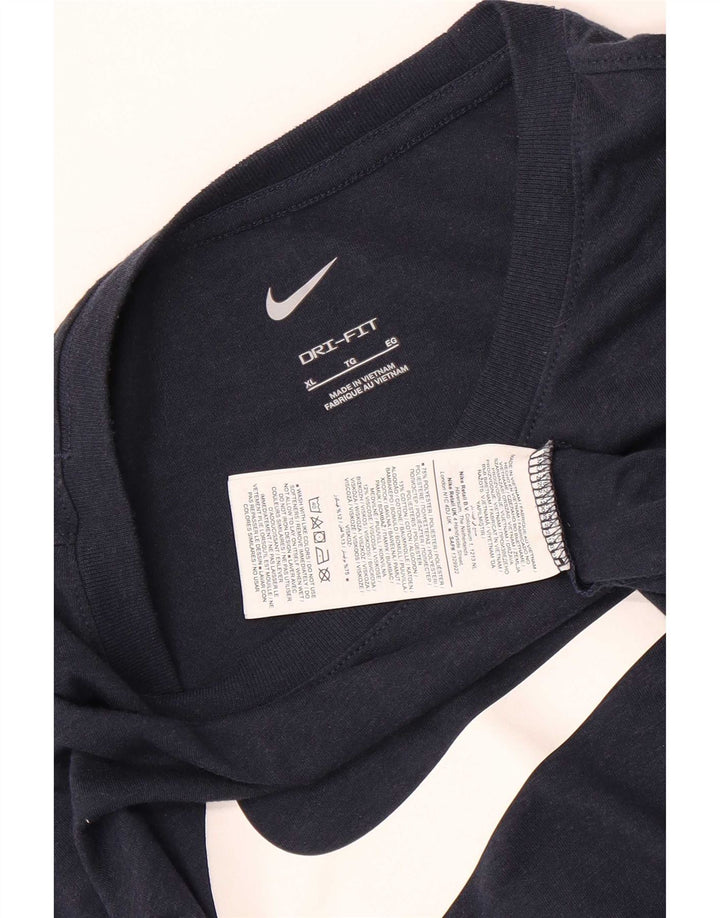 Nike Herren Dri Fit Graphic T-Shirt Top XL Marineblau Polyester