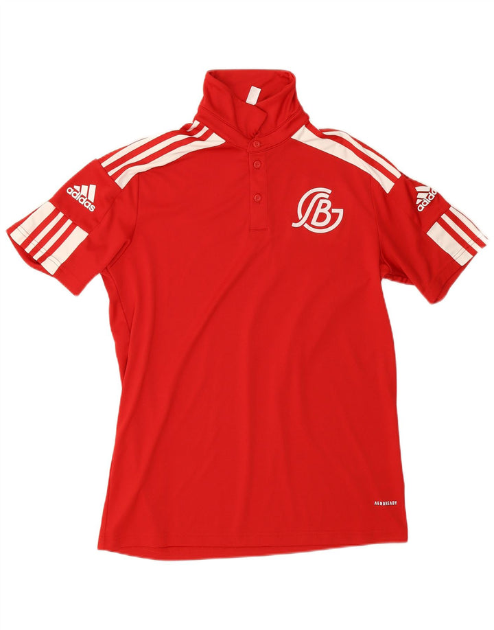 Adidas Herren Aeroready Grafik-Poloshirt, kleines rotes Farbblock-Polyester