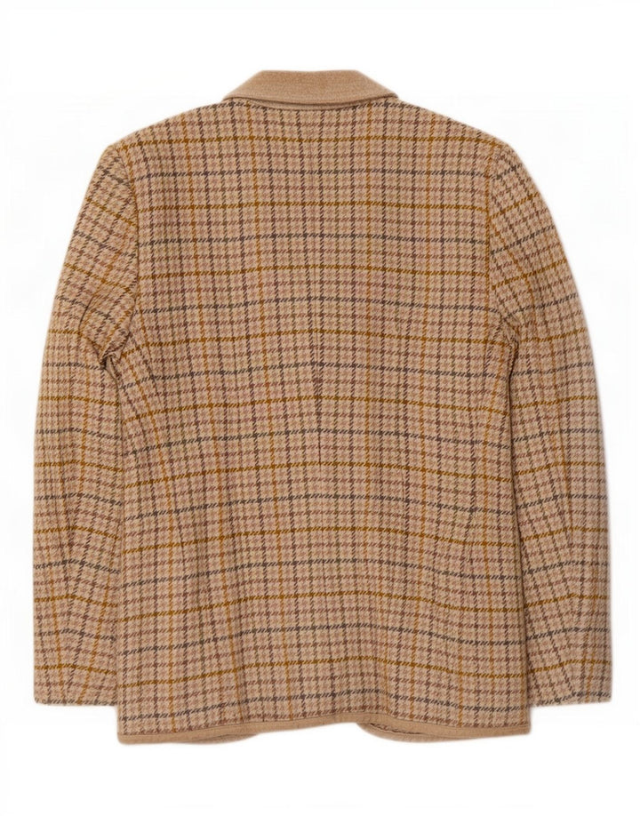 Byblos Damen-Blazerjacke mit 3 Knöpfen, IT 42, mittelbeige kariert