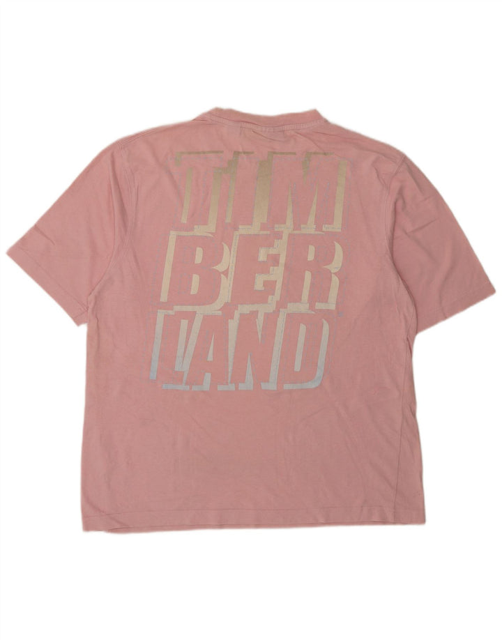 Timberland Herren Grafik-T-Shirt-Oberteil, groß, rosa, Baumwolle