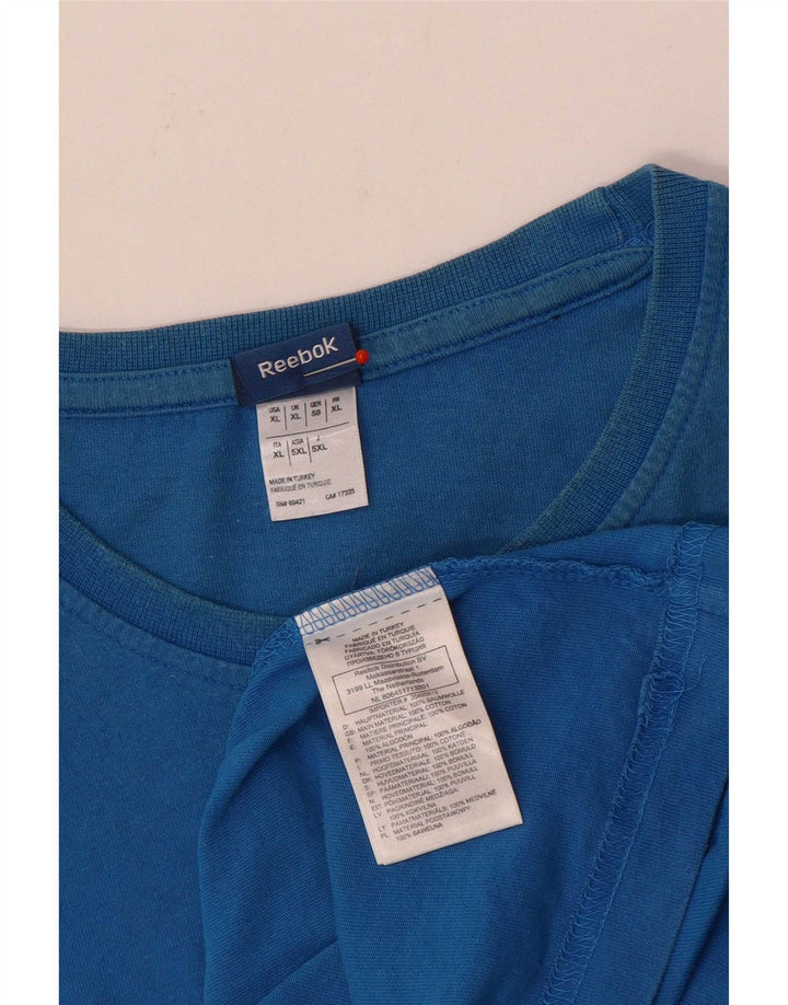 Reebok Herren Grafik T-Shirt Top XL Blau Baumwolle
