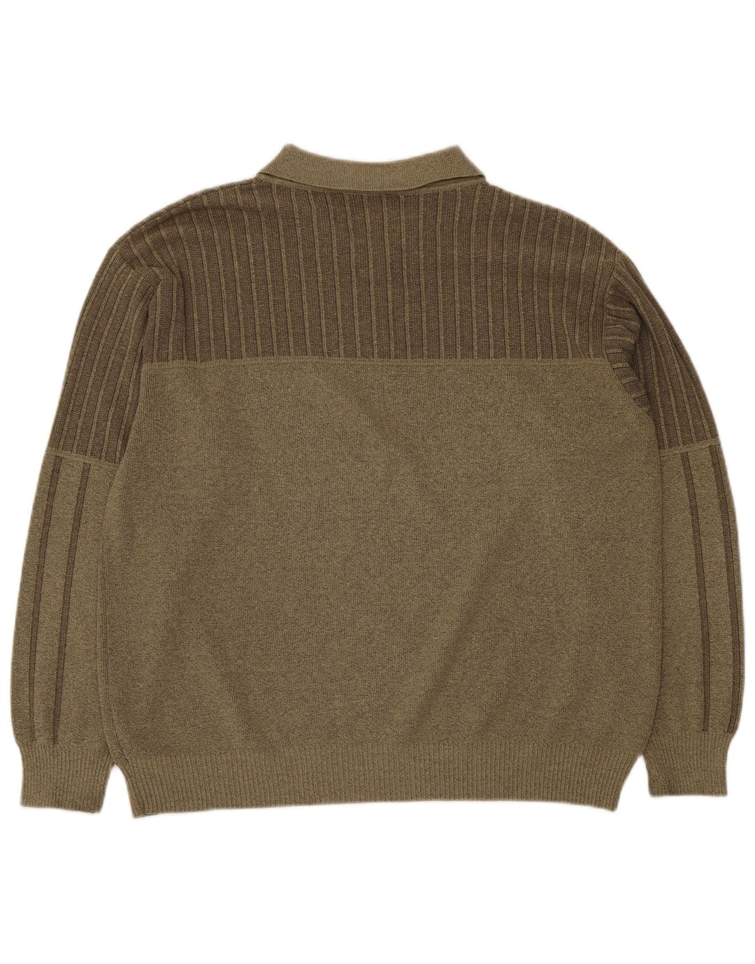 BREIDHOF Herren-Pullover mit Rollkragen, groß, Khaki, gestreift, Polyacryl