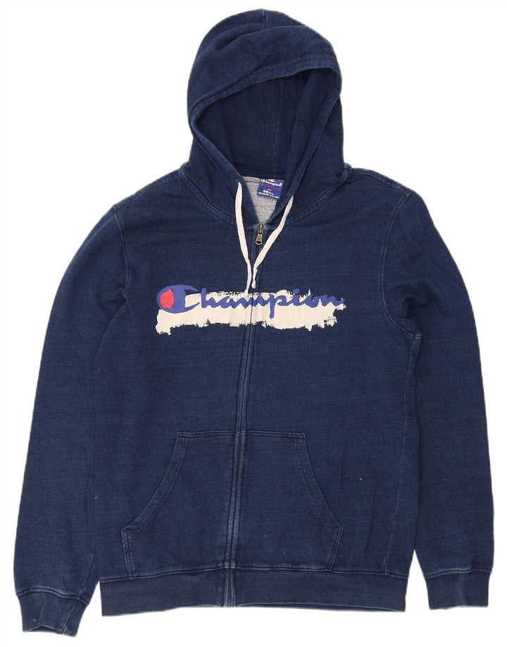 CHAMPION Herren-Kapuzenpullover mit grafischem Reißverschluss, Größe S, Marineblau