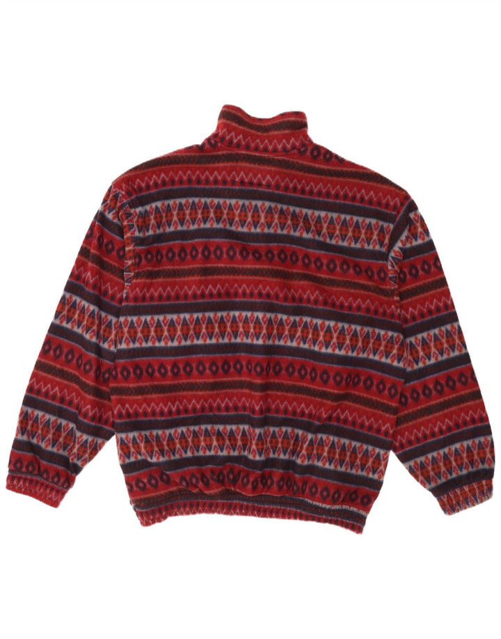 Diadora Herren-Fleecepullover mit Reißverschluss am Hals, 2XL, kastanienbraunes geometrisches Polyester