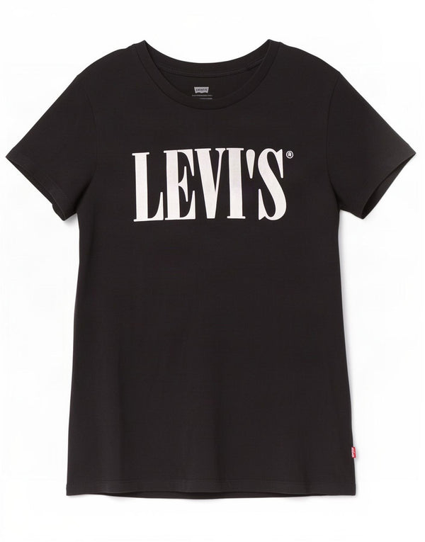 Levi's Damen-T-Shirt mit Grafik, UK 6 XS, schwarze Baumwolle