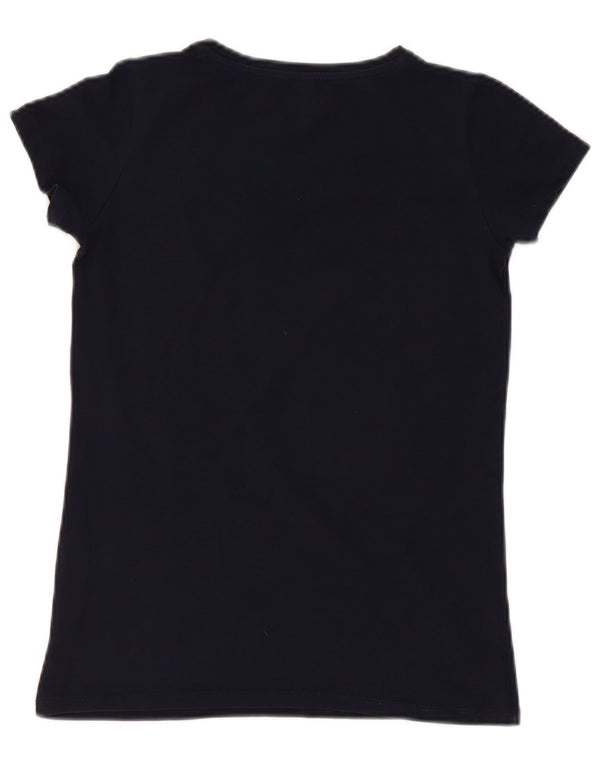 Rifle Womens Graphic T-Shirt Top UK 12 Medium Marineblau Baumwolle