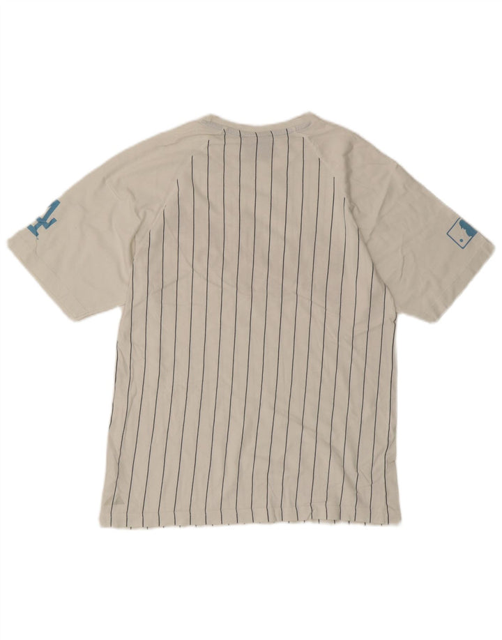 Majestic Dodgers Grafik-T-Shirt-Oberteil für Herren, mittelweiß gestreift